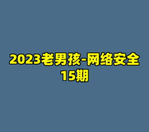 2023老男孩-网络安全15期-cc资源站