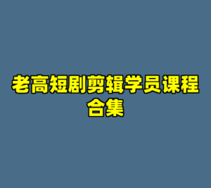 老高短剧剪辑学员课程合集-cc资源站