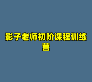 影子老师初阶课程训练营-cc资源站