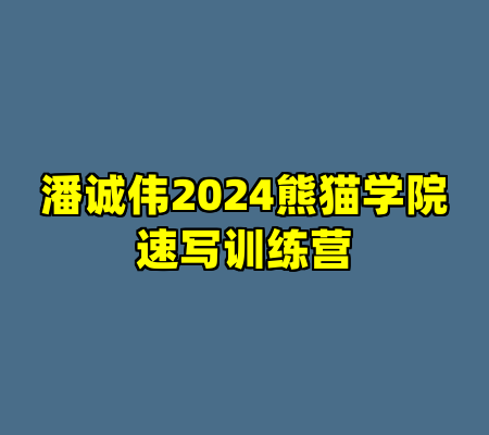潘诚伟2024熊猫学院速写训练营