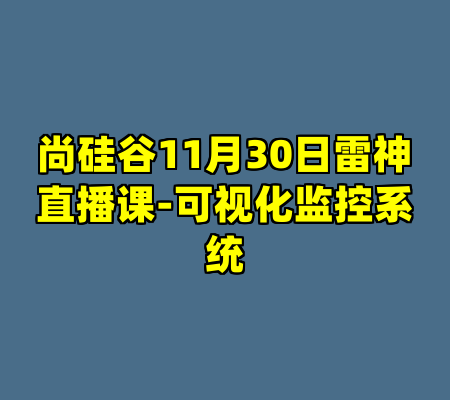 尚硅谷11月30日雷神直播课-可视化监控系统