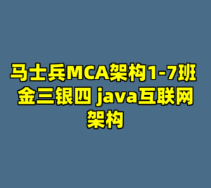 马士兵MCA架构1-7班 金三银四 java互联网架构-cc资源站