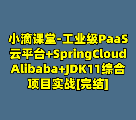 小滴课堂-工业级PaaS云平台+SpringCloudAlibaba+JDK11综合项目实战[完结]