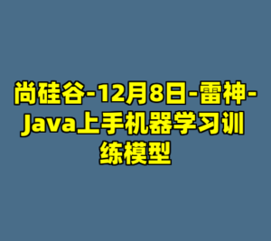 尚硅谷-12月8日-雷神-Java上手机器学习训练模型-cc资源站
