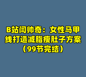 B站闫帅奇：女性马甲线打造减脂瘦肚子方案（99节完结）-cc资源站