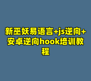 新巫妖易语言+js逆向+安卓逆向hook培训教程-cc资源站