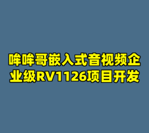哞哞哥嵌入式音视频企业级RV1126项目开发-cc资源站