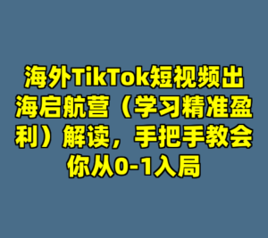 海外TikTok短视频出海启航营（学习精准盈利）解读，手把手教会你从0-1入局-cc资源站