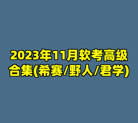 2023年11月软考高级合集(希赛/野人/君学)