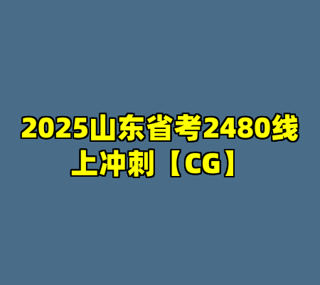 2025山东省考2480线上冲刺【CG】