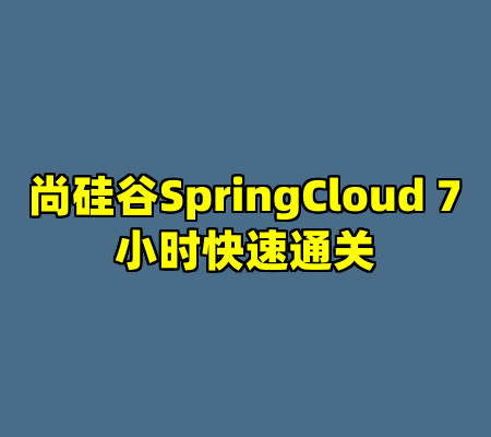尚硅谷SpringCloud 7小时快速通关