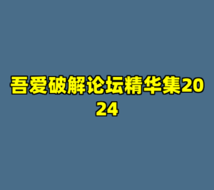 吾爱破解论坛精华集2024-cc资源站