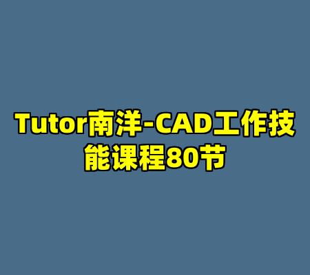 Tutor南洋-CAD工作技能课程80节
