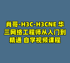 肖哥-H3C-H3CNE 华三网络工程师从入门到精通 自学视频课程-cc资源站