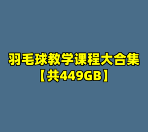 羽毛球教学课程大合集【共449GB】-cc资源站