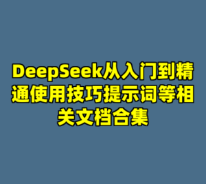 DeepSeek从入门到精通使用技巧提示词等相关文档合集-cc资源站