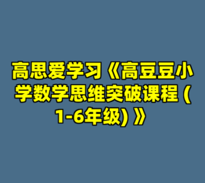 高思爱学习《高豆豆小学数学思维突破课程 (1-6年级) 》-cc资源站