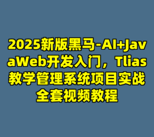 2025新版黑马-AI+JavaWeb开发入门，Tlias教学管理系统项目实战全套视频教程-cc资源站
