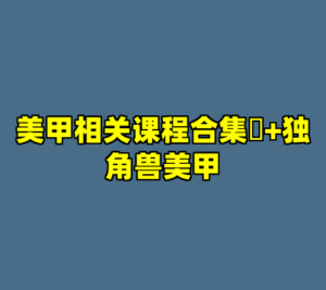 美甲相关课程合集​+独角兽美甲-cc资源站