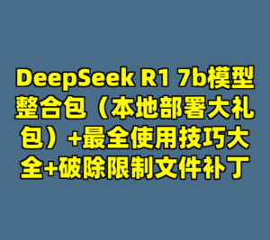 DeepSeek R1 7b模型整合包（本地部署大礼包）+最全使用技巧大全+破除限制文件补丁-cc资源站