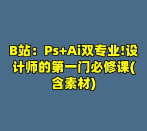B站：Ps+Ai双专业!设计师的第一门必修课(含素材)-cc资源站