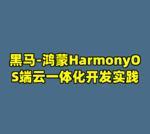 黑马-鸿蒙HarmonyOS端云一体化开发实践-cc资源站