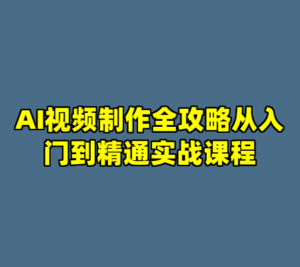 AI视频制作全攻略从入门到精通实战课程-cc资源站