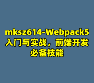 mksz614-Webpack5入门与实战，前端开发必备技能-cc资源站