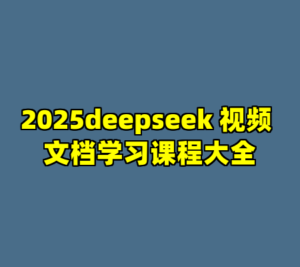 2025deepseek 视频 文档学习课程大全-cc资源站
