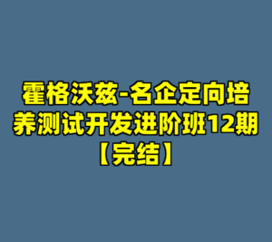 霍格沃兹-名企定向培养测试开发进阶班12期【完结】-cc资源站