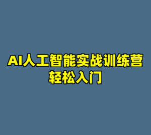 AI人工智能实战训练营轻松入门-cc资源站