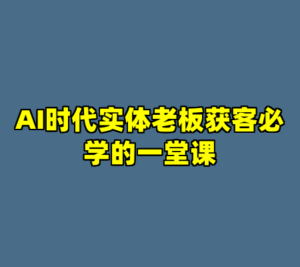 AI时代实体老板获客必学的一堂课-cc资源站