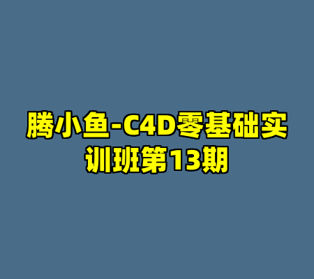 腾小鱼-C4D零基础实训班第13期