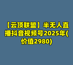 【云顶联盟】半无人直播抖音视频号2025年(价值2980)-cc资源站