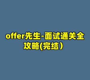 offer先生-面试通关全攻略(完结）-cc资源站