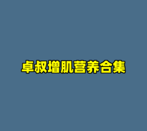 卓叔增肌营养合集-cc资源站
