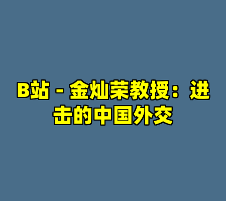 B站 - 金灿荣教授：进击的中国外交