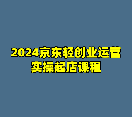 2024京东轻创业运营实操起店课程