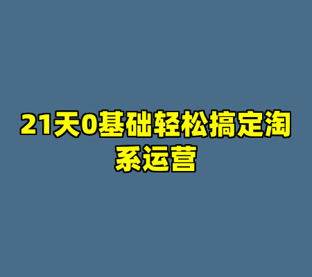 21天0基础轻松搞定淘系运营