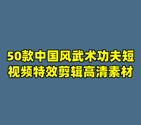 50款中国风武术功夫短视频特效剪辑高清素材