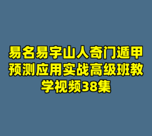 易名易宇山人奇门遁甲预测应用实战高级班教学视频38集-cc资源站