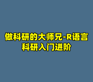 做科研的大师兄-R语言科研入门进阶-cc资源站