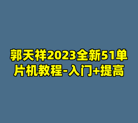 郭天祥2023全新51单片机教程-入门+提高