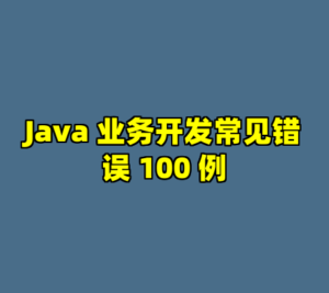 Java 业务开发常见错误 100 例-cc资源站