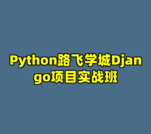 Python路飞学城Django项目实战班-cc资源站