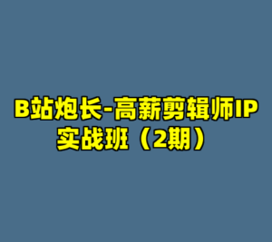 B站炮长-高薪剪辑师IP实战班（2期）-cc资源站