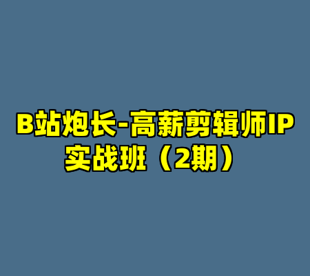 B站炮长-高薪剪辑师IP实战班（2期）