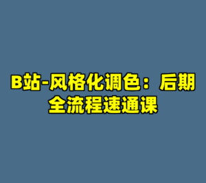 B站-风格化调色：后期全流程速通课-cc资源站