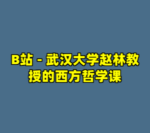 B站 - 武汉大学赵林教授的西方哲学课-cc资源站