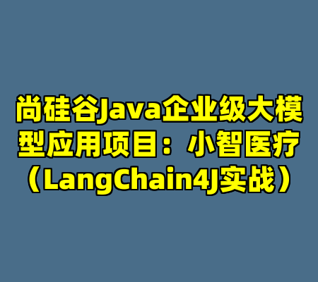尚硅谷Java企业级大模型应用项目：小智医疗（LangChain4J实战）